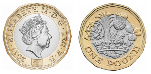 Atualmente, o Reino Unido é um dos poucos países de destaque na economia mundial que ainda usam moedas assim; a foto abaixo mostra a moeda de uma libra, que tem de uma lado a cara da rainha Elizabeth II, do outro a coroa real. Note que nestas moedas não há lugar para o número; o valor está escrito por extenso abaixo da coroa (one pound).